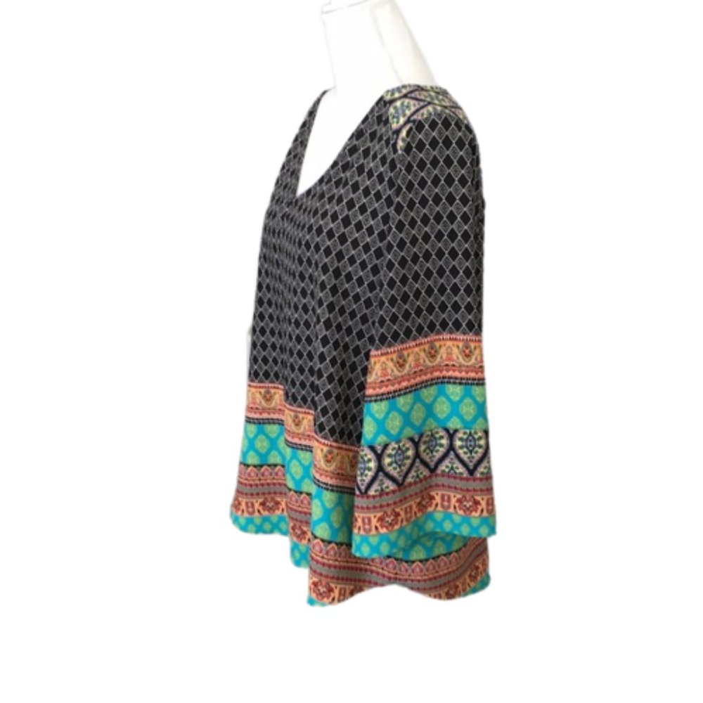 FIGUEROA & FLOWER BOHO  Top Southwestern Aztec - Picture 2 of 7